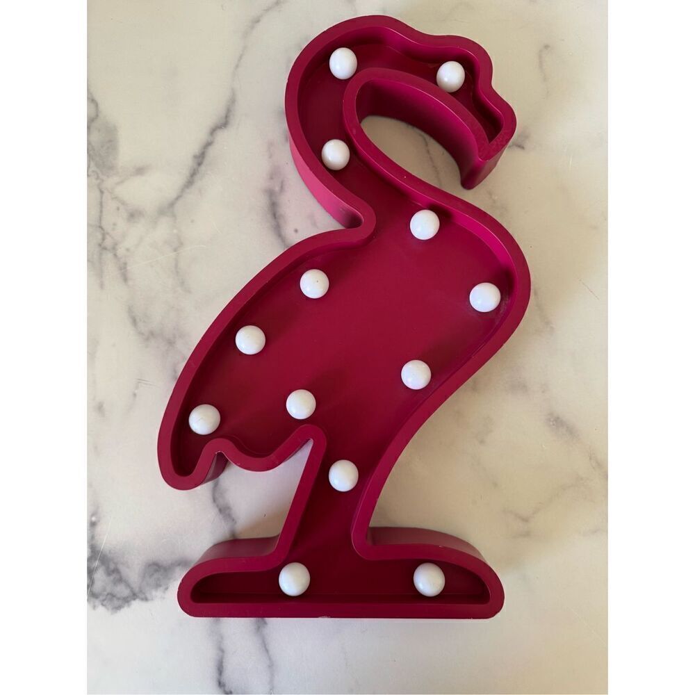 Hot pink flamingo light up led lights Florida home decor tween youth fun stand u